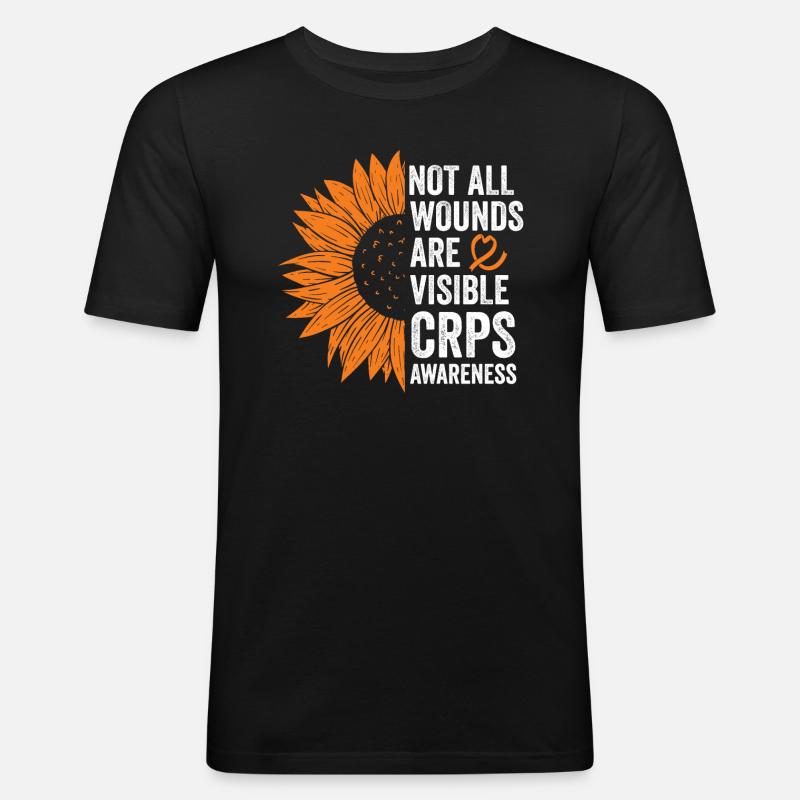 Unsichtbare Kämpfe: CRPS-Bewusstsein - Männer Slim Fit T-Shirt - Schwarz