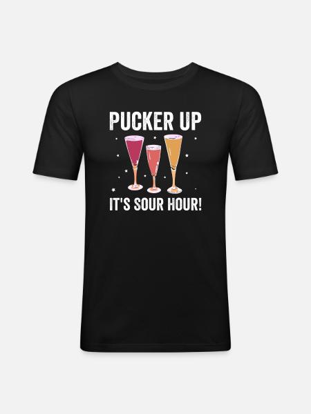 Sour Hour Feier - Sauerbier - Männer Slim Fit T-Shirt - Schwarz