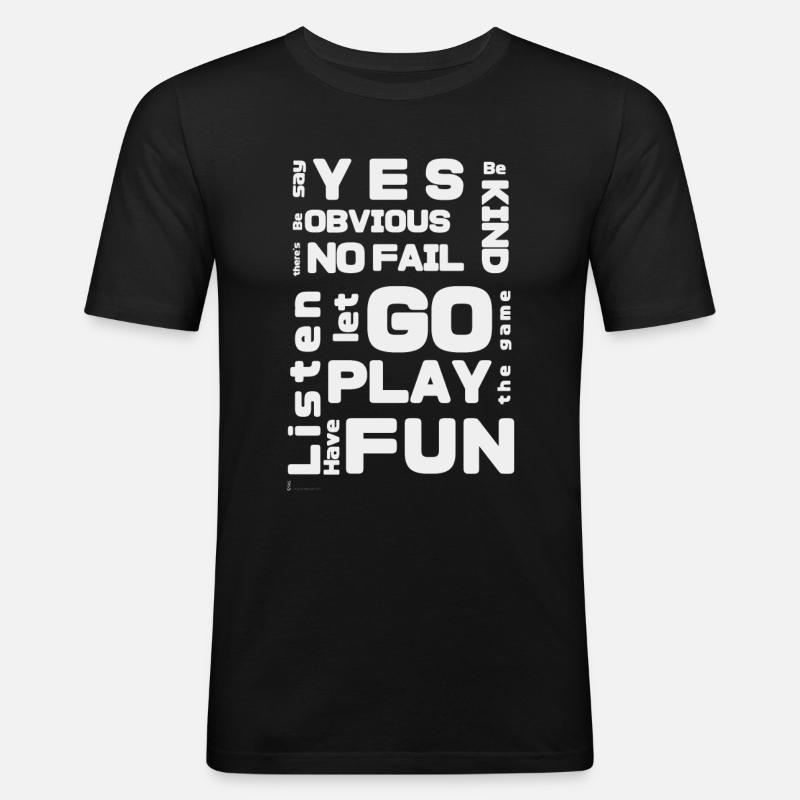 improv rules white - Men's Slim Fit T-Shirt - black