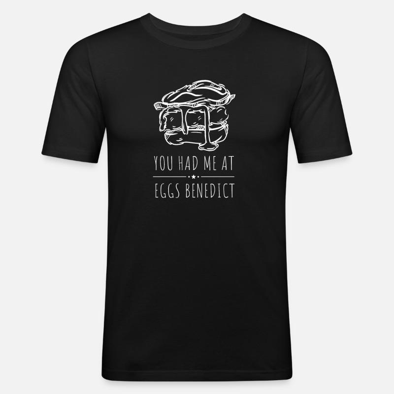 Eggs Benedicts Omelete Breakfast Brunch - Männer Slim Fit T-Shirt - Schwarz