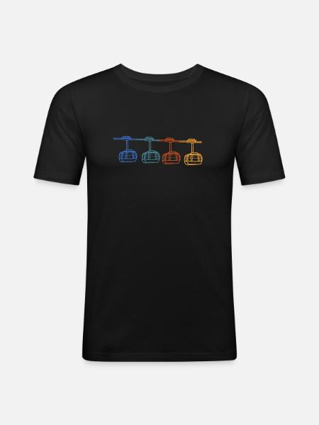 Téléphérique Tramway Téléphérique Télécabine - T-shirt près du corps Homme - noir