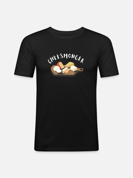 Cheesemonger Cheese Maker Gouda Lover - Männer Slim Fit T-Shirt - Schwarz