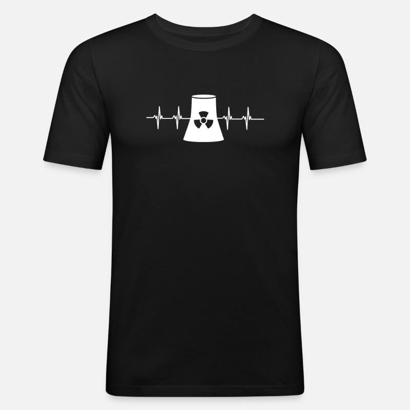 Uranium Fission Nuclear Engineering Theme - Männer Slim Fit T-Shirt - Schwarz