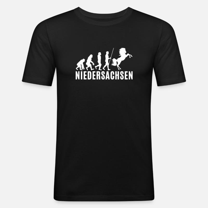 Hanovre, Pompiers De Basse-Saxe Drapeau - T-shirt près du corps Homme - noir