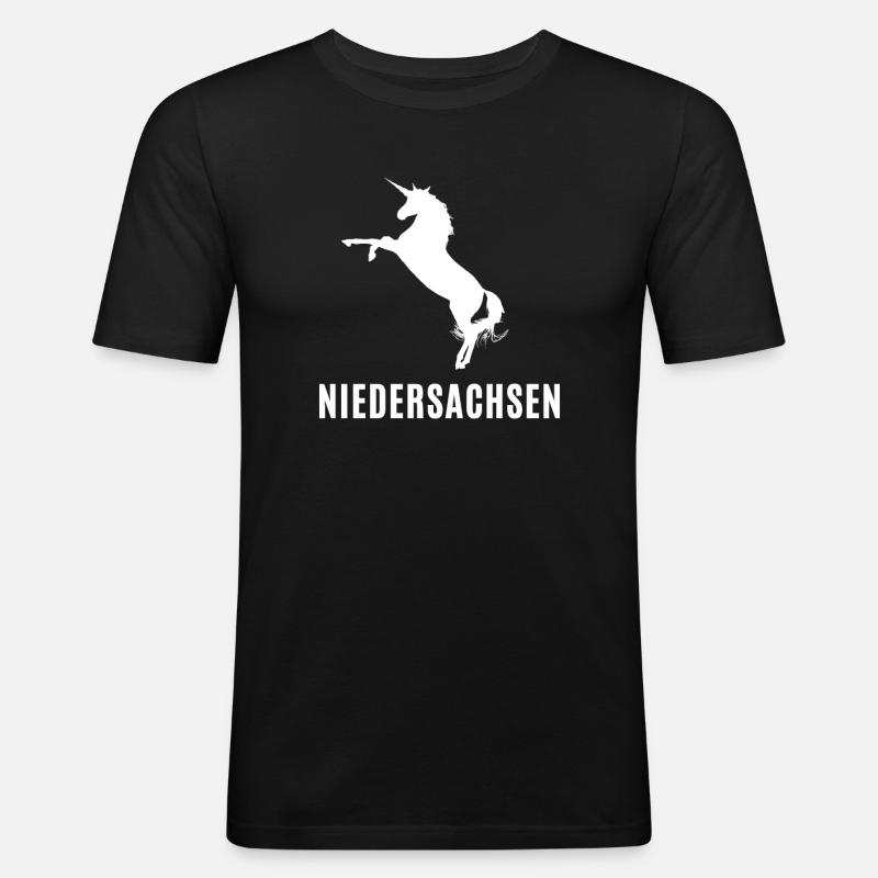 Hanovre, Pompiers De Basse-Saxe Drapeau - T-shirt près du corps Homme - noir