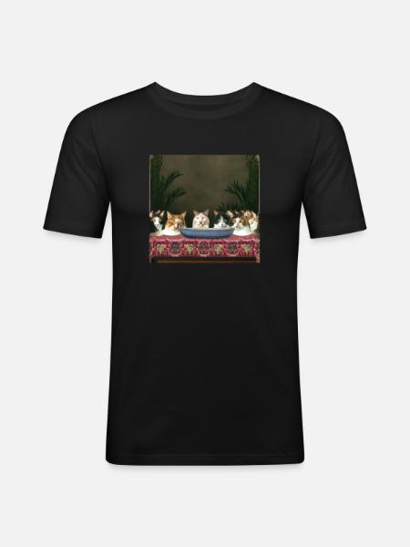 Cat Art History - Men's Slim Fit T-Shirt - black