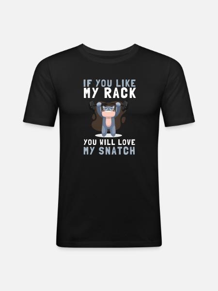 Weight Lifting Power Snatch - Men's Slim Fit T-Shirt - black