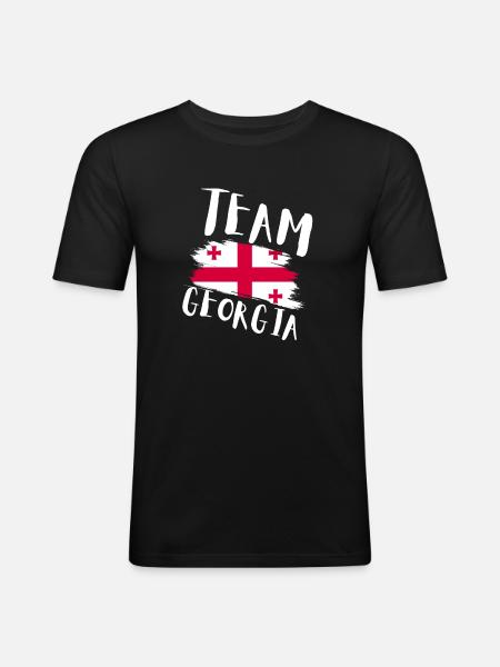 Georgian Flag - Men's Slim Fit T-Shirt - black