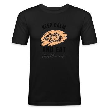 Raviolis grillés à St. Louis - T-shirt près du corps Homme - noir - Devant - Nik (191cm)