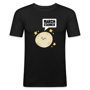 First Day Of Spring Equinox - Männer Slim Fit T-Shirt - Schwarz - Vorne - Nik (191cm)
