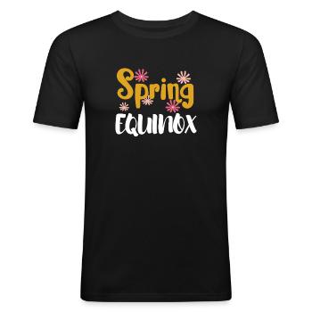 First Day Of Spring Equinox - Männer Slim Fit T-Shirt - Schwarz - Vorne - Nik (191cm)
