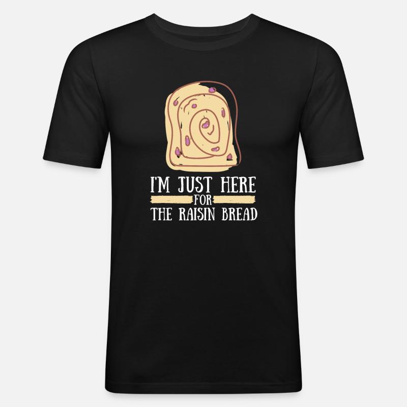 Baking Raisin Bread - Männer Slim Fit T-Shirt - Schwarz