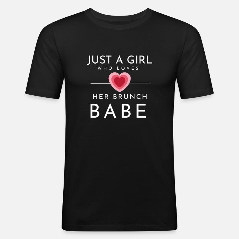 Babes Who Brunch Squat - Männer Slim Fit T-Shirt - Schwarz