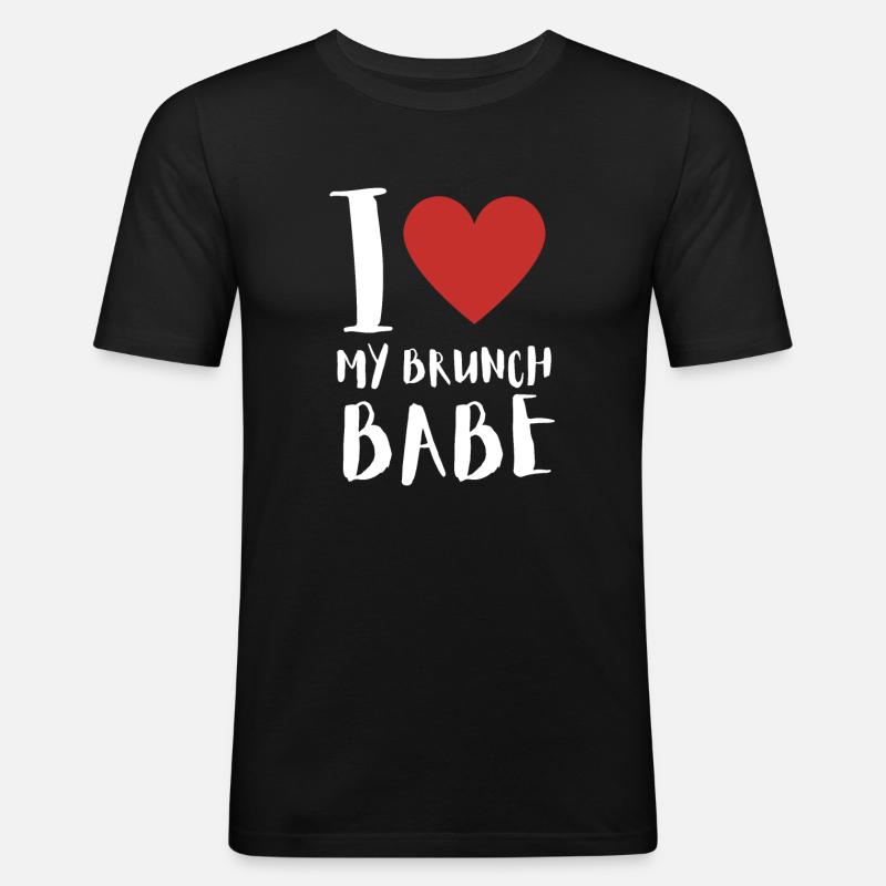 Babes Who Brunch Squat - Männer Slim Fit T-Shirt - Schwarz