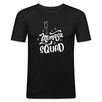 Babes Who Brunch Squat - Männer Slim Fit T-Shirt - Schwarz - Vorne - Nik (191cm)
