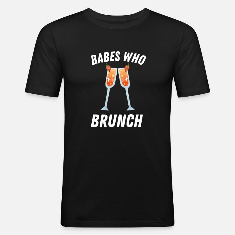 Babes Who Brunch Squat - Men's Slim Fit T-Shirt - black