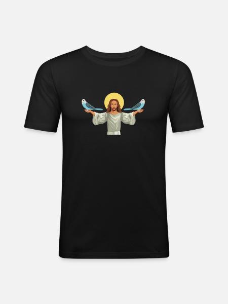 Blue Quaker Parrot Mom - Men's Slim Fit T-Shirt - black