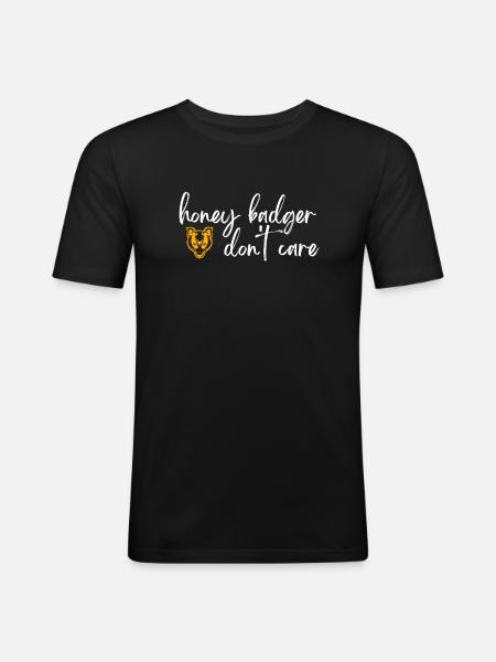 Honey Badger s’en fiche - T-shirt près du corps Homme - noir