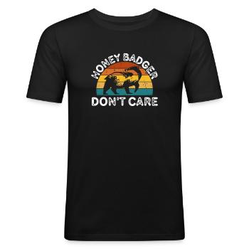 Honey Badger Don't Care - Männer Slim Fit T-Shirt - Schwarz - Vorne - Nik (191cm)