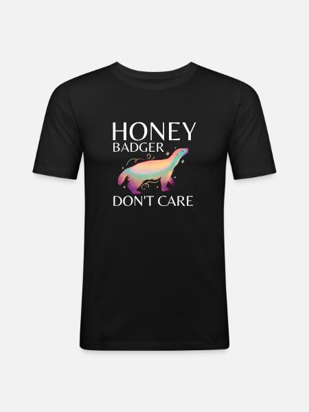 Honey Badger s’en fiche - T-shirt près du corps Homme - noir