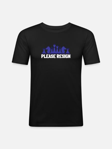 Chess Please Resign - Men's Slim Fit T-Shirt - black