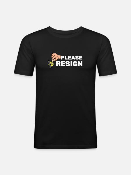 Chess Please Resign - Men's Slim Fit T-Shirt - black