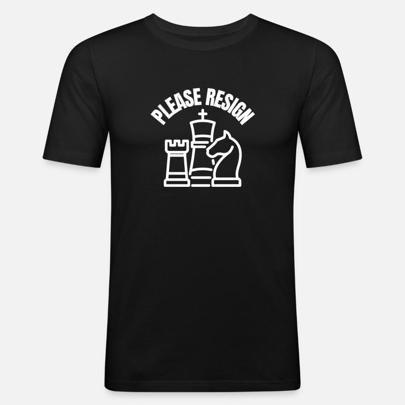 Chess Please Resign - Männer Slim Fit T-Shirt - Schwarz
