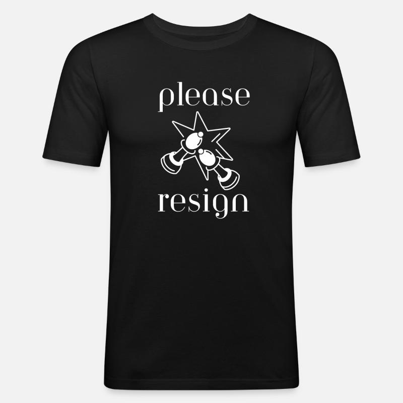 Chess Please Resign - Männer Slim Fit T-Shirt - Schwarz