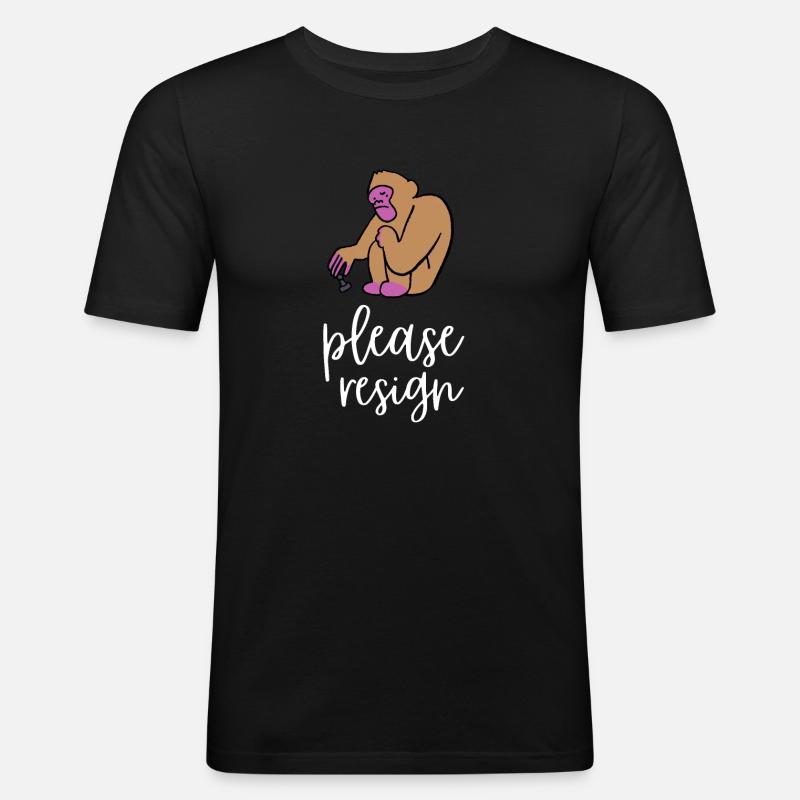 Chess Please Resign - Männer Slim Fit T-Shirt - Schwarz