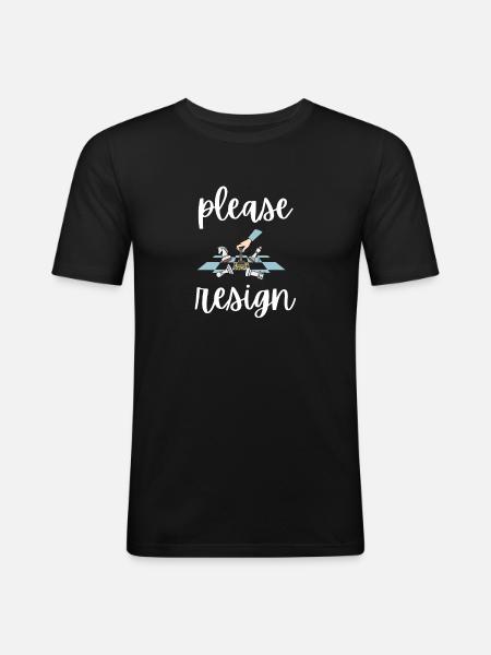 Chess Please Resign - Men's Slim Fit T-Shirt - black