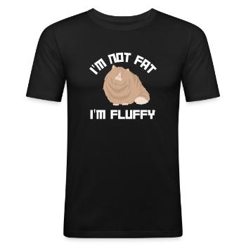 Fat Cat Obesity - Männer Slim Fit T-Shirt - Schwarz - Vorne - Nik (191cm)