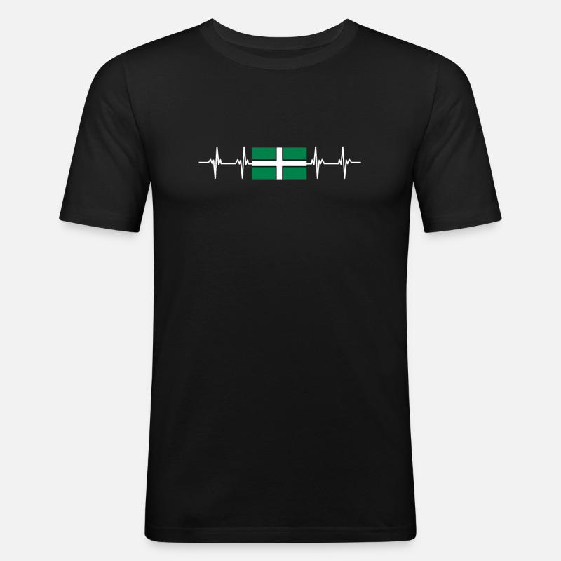 United Kingdom Devon Flag - Männer Slim Fit T-Shirt - Schwarz