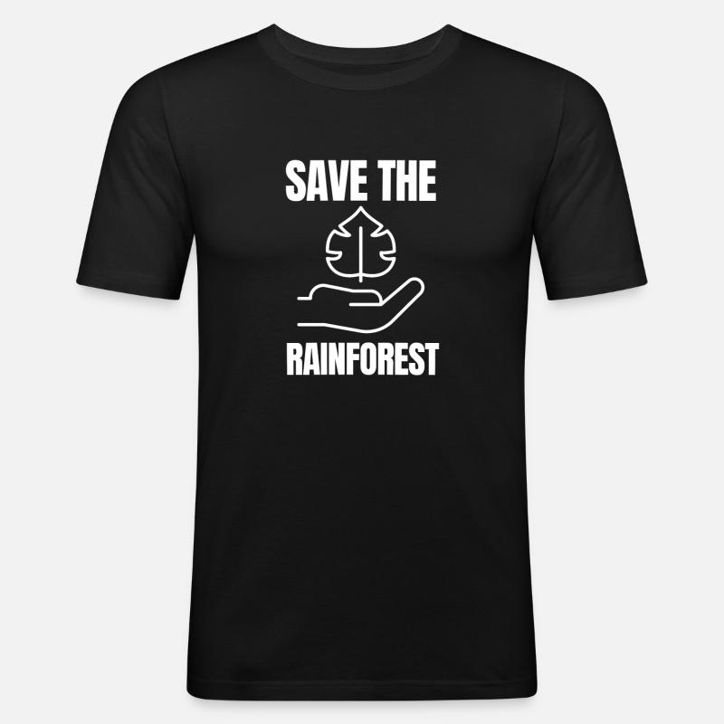 Save The Rainforest - Männer Slim Fit T-Shirt - Schwarz