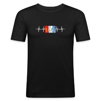Argentina Flag Córdoba - Männer Slim Fit T-Shirt - Schwarz - Vorne - Nik (191cm)