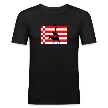 Bremen Town Musicians - Männer Slim Fit T-Shirt - Schwarz - Vorne - Nik (191cm)