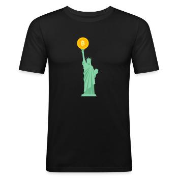 Altcoin Traders - Männer Slim Fit T-Shirt - Schwarz - Vorne - Nik (191cm)