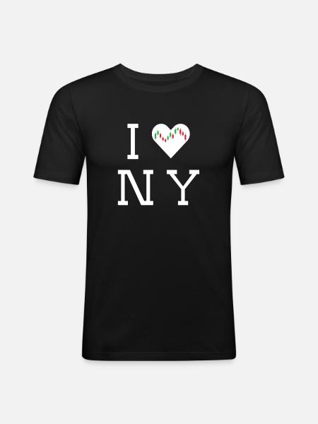 NY Stock Exchange Bull - Men's Slim Fit T-Shirt - black