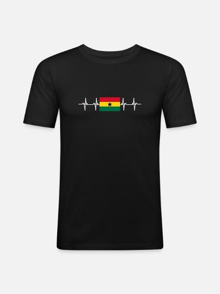 African Flag - Ghana - Men's Slim Fit T-Shirt - black