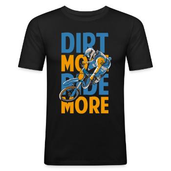 Dirtbike Motorcyclist Bike Motor Race - Men's Slim Fit T-Shirt - black - Front - Nik (191cm)
