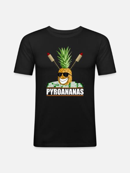 Pyro pineapple fireworks - Men's Slim Fit T-Shirt - black