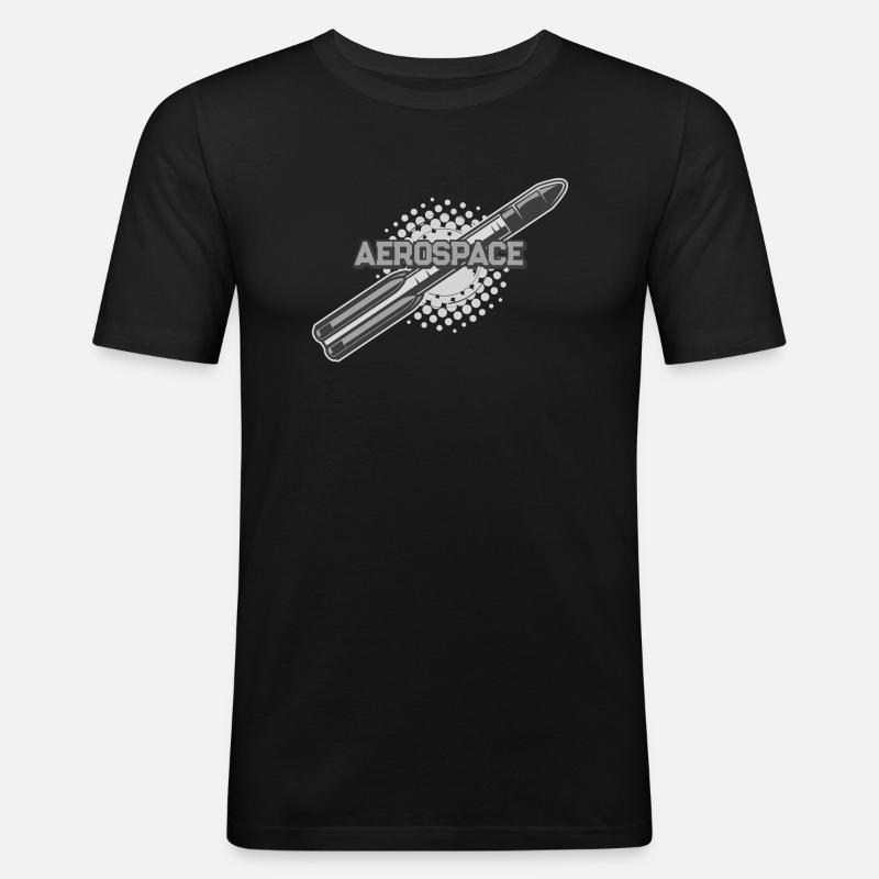 Aerospace Rocket - Männer Slim Fit T-Shirt - Schwarz