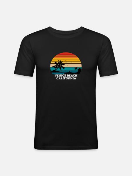 Venice Beach California Beaches - Men's Slim Fit T-Shirt - black