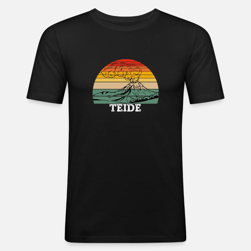 Teide - Männer Slim Fit T-Shirt - Schwarz