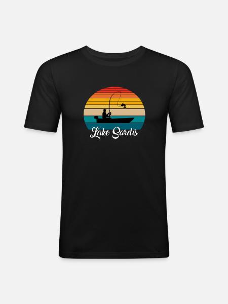Lake Sardis Fishing Spot - Men's Slim Fit T-Shirt - black