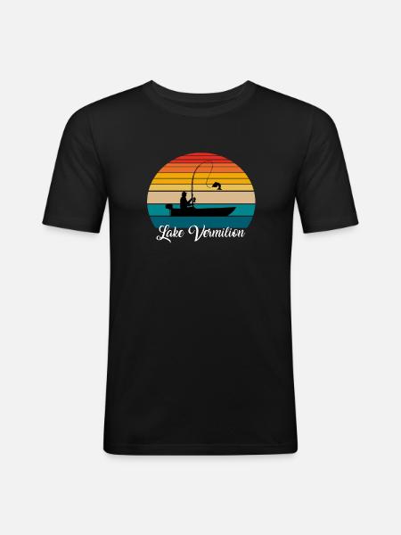 Lake Vermilion Fishing Spot - Men's Slim Fit T-Shirt - black
