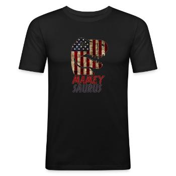 Patriotic Mamey Dinosaur - Men's Slim Fit T-Shirt - black - Front - Nik (191cm)