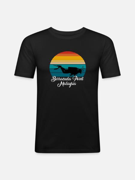 Barracuda Point Malaysia Diving - Men's Slim Fit T-Shirt - black
