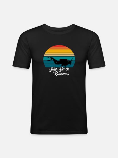 Tiger Beach Bahamas Diving - Men's Slim Fit T-Shirt - black
