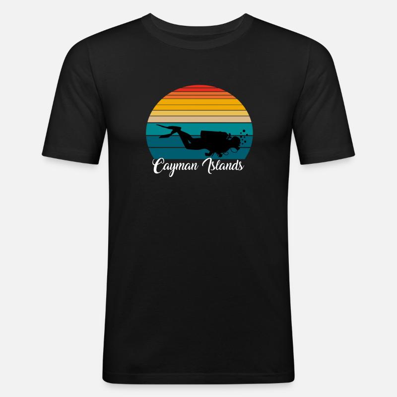 Cayman Islands Scuba Diving Gift - Männer Slim Fit T-Shirt - Schwarz