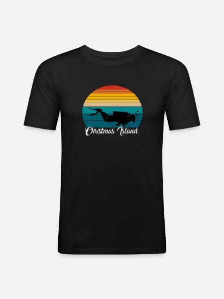 Christmas Island Scuba Diving Gift - Men's Slim Fit T-Shirt - black